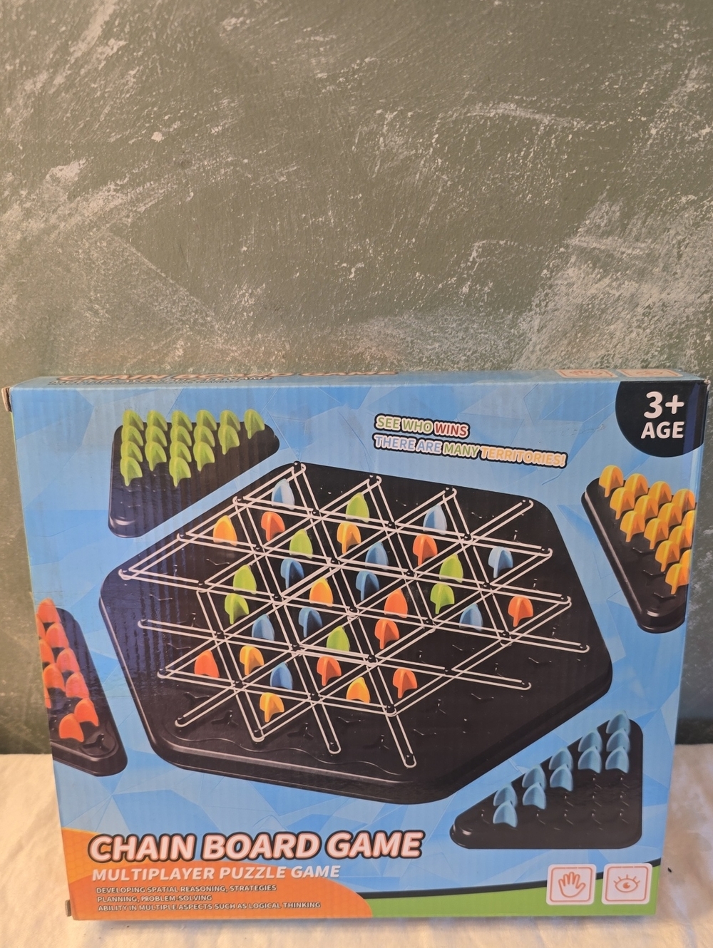 Chain Triangle Chess Game - Rubber Band Geoboard, Strategy Game, Family Night